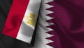 Qatar and Egypt Realistic Flag Ã¢â¬â Fabric Texture Illustration